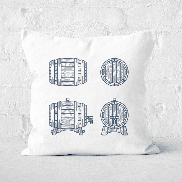 Beer Barrels Square Cushion - 40x40cm - Soft Touch on Productcaster.