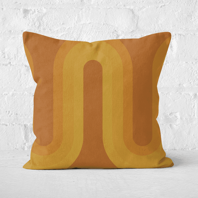 Yellow Groove Square Cushion - 60x60cm - Soft Touch on Productcaster.