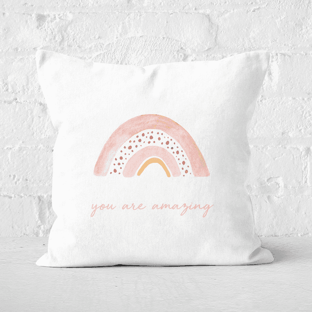 You Are Amazing Rainbow Square Cushion - 50x50cm - Soft Touch on Productcaster.