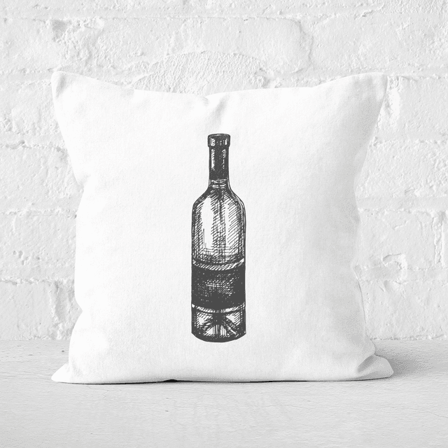 Wine Bottle Square Cushion - 60x60cm - Soft Touch on Productcaster.