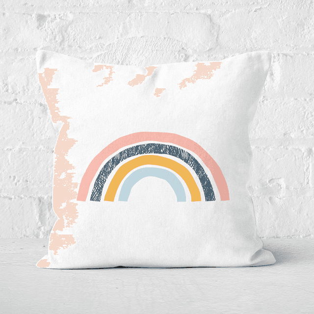 Textured Rainbow Square Cushion - 50x50cm - Soft Touch on Productcaster.