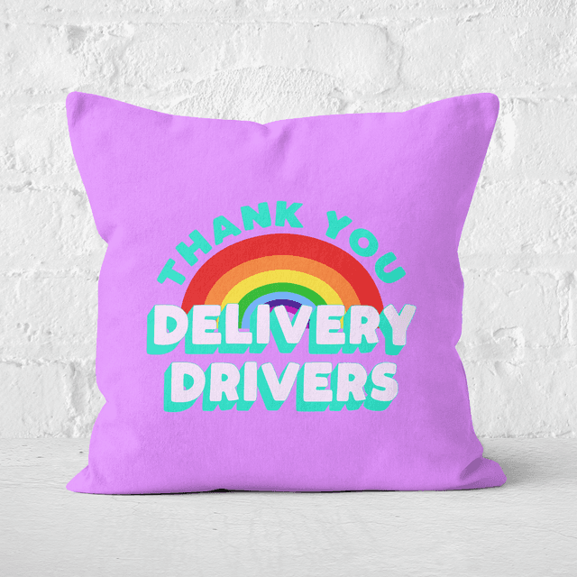 Thank You Delivery Drivers Square Cushion - 40x40cm - Soft Touch on Productcaster.