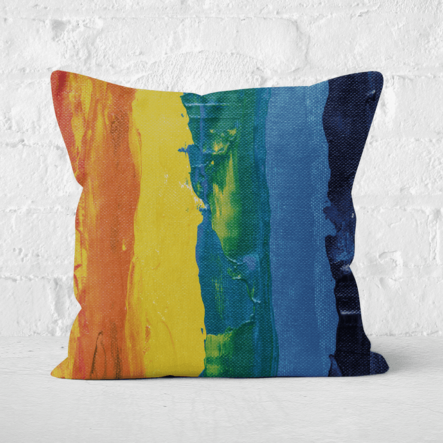 Acrylic Rainbow Square Cushion - 50x50cm - Soft Touch on Productcaster.