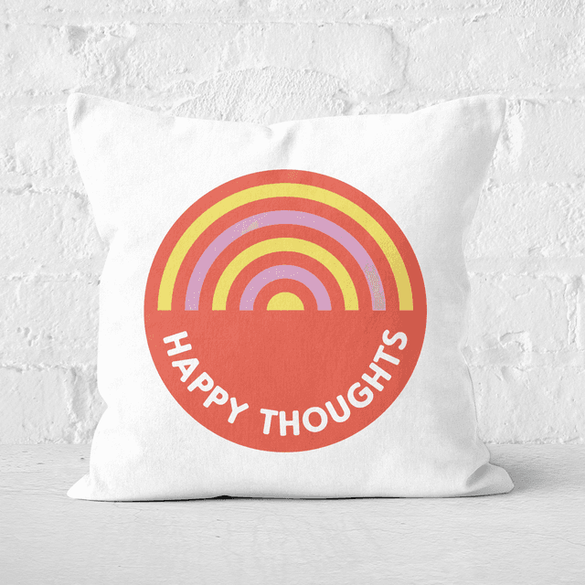 Happy Thoughts Square Cushion - 60x60cm - Soft Touch on Productcaster.