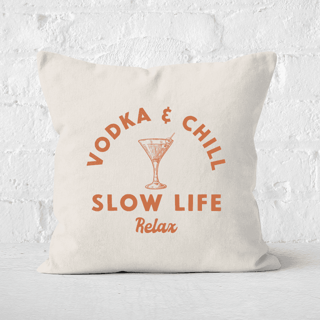 Vodka And Chill Square Cushion - 60x60cm - Soft Touch on Productcaster.