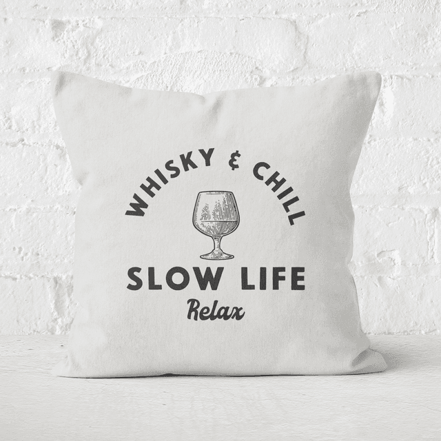 Whisky And Chill Square Cushion - 50x50cm - Soft Touch on Productcaster.