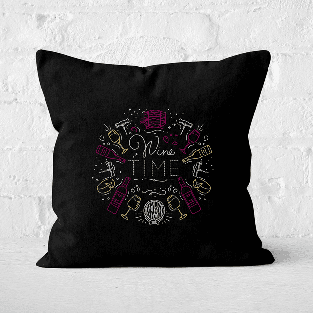 Wine Time Square Cushion - 50x50cm - Soft Touch on Productcaster.