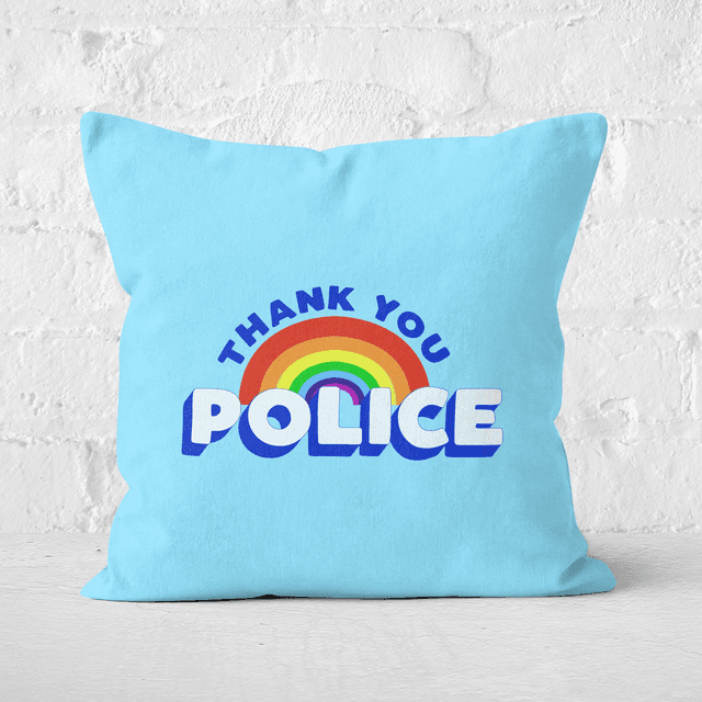 Thank You Police Square Cushion - 60x60cm - Soft Touch on Productcaster.