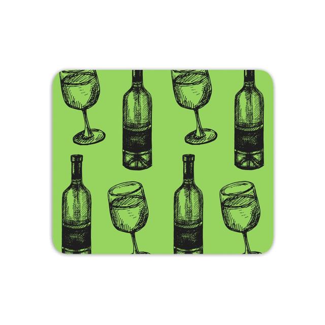 White Wine And Bottle Mouse Mat on Productcaster.