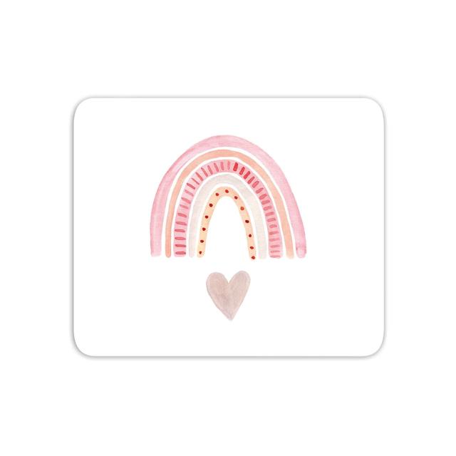 Pink Heart And Rainbow Mouse Mat on Productcaster.