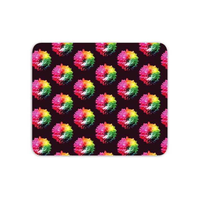 Fluro Flower Pattern Dark Mouse Mat on Productcaster.