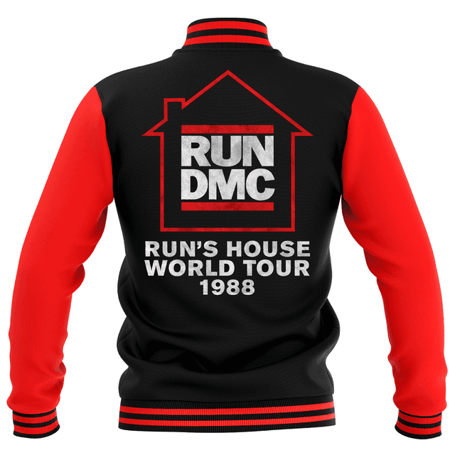 Chaqueta universitaria Run's House World Tour 1988 - Unisex - Rojo/Negro - XXL on Productcaster.