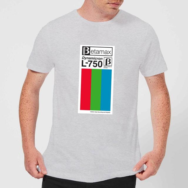 Betamax Label Men's T-Shirt - Grey - M on Productcaster.