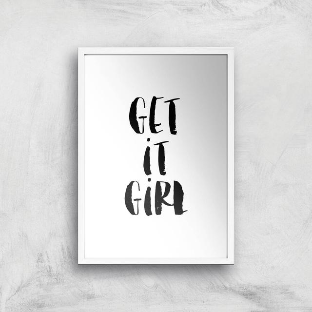 The Motivated Type Get It Girl Giclee Art Print - A2 - White Frame on Productcaster.