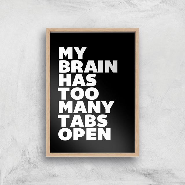 The Motivated Type My Brain Has Too Many Tabs Open Giclee Art Print - A4 - Wooden Frame on Productcaster.