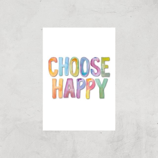 The Motivated Type Choose Happy Giclee Art Print - A2 - Print Only on Productcaster.