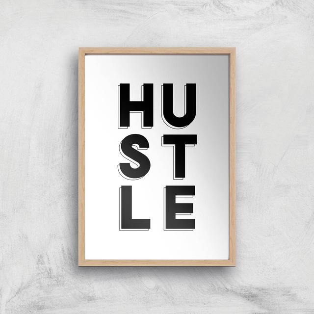 The Motivated Type Hustle 3D Giclee Art Print - A3 - Wooden Frame on Productcaster.