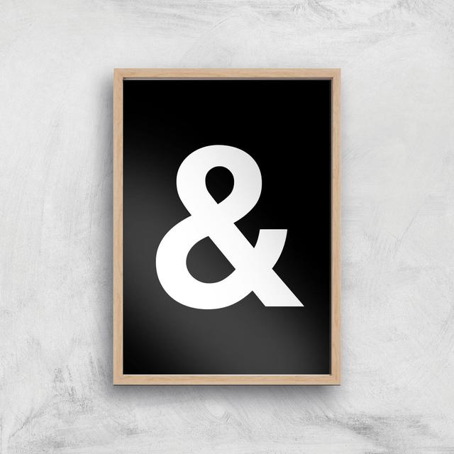 The Motivated Type Ampersand Black Giclee Art Print - A4 - Wooden Frame on Productcaster.