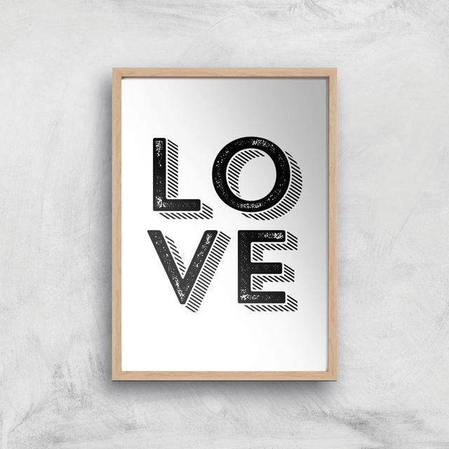 The Motivated Type LOVE Letterpress Giclee Art Print - A3 - Wooden Frame on Productcaster.