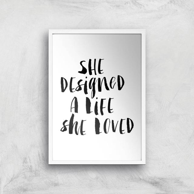 The Motivated Type She Designed The Life She Loved Watercolour Giclee Art Print - A2 - White Frame on Productcaster.