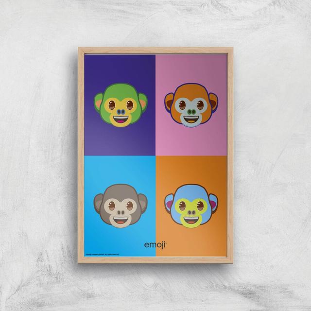 Emoji Pop Art Giclee Art Print - A4 - Wooden Frame on Productcaster.