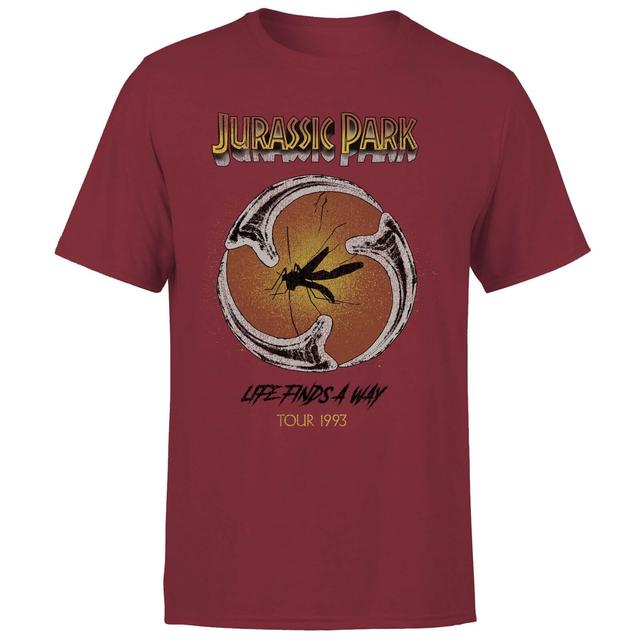 Camiseta Jurassic Park Life Finds A Way Tour - Hombre - Granate - M on Productcaster.