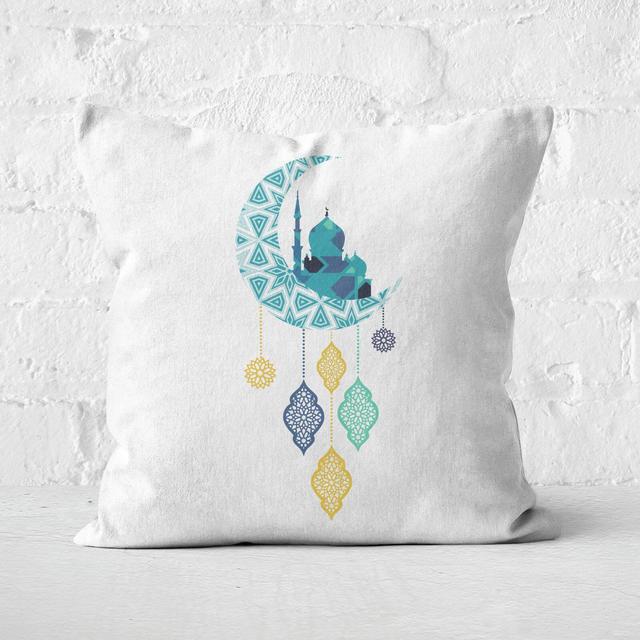 Eid Mubarak Moon Charm Square Cushion - 60x60cm - Soft Touch on Productcaster.