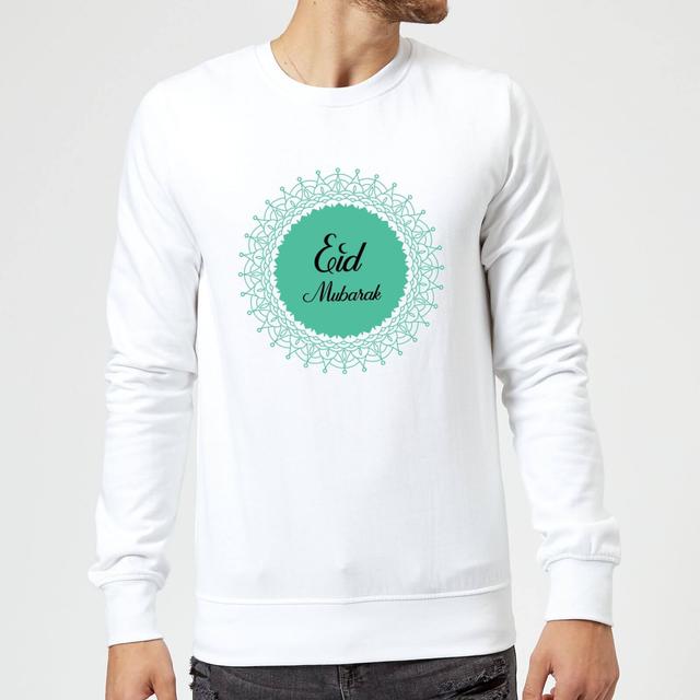 Eid Mubarak Earth Tone Wreath Sweatshirt - White - L - White on Productcaster.