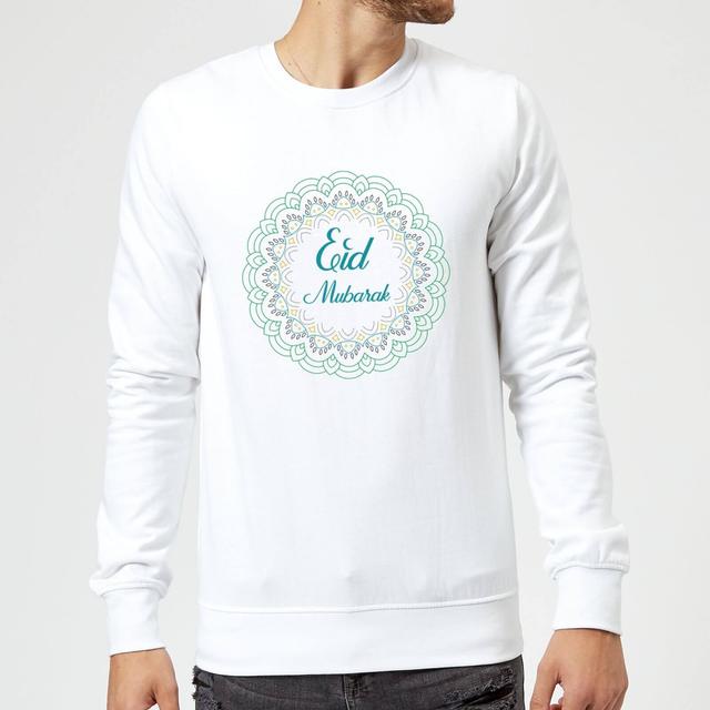 Eid Mubarak Rainbow Mandala Sweatshirt - White - L - Weiß on Productcaster.