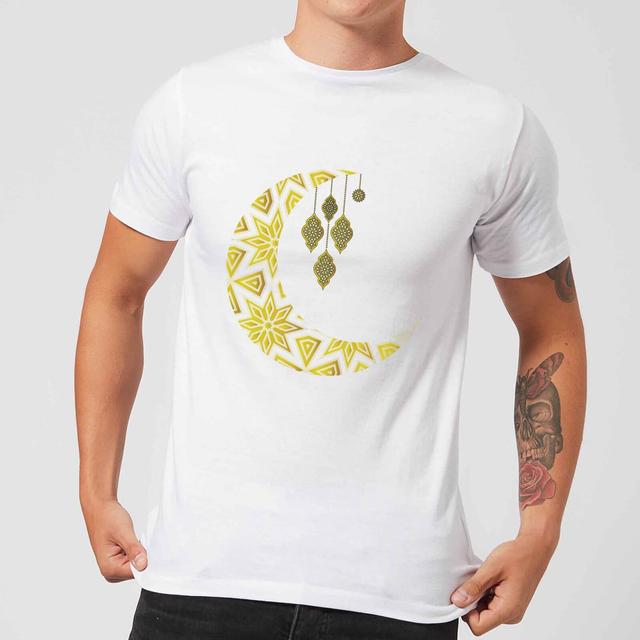 Eid Mubarak Pattern Moon Men's T-Shirt - White - S - Weiß on Productcaster.