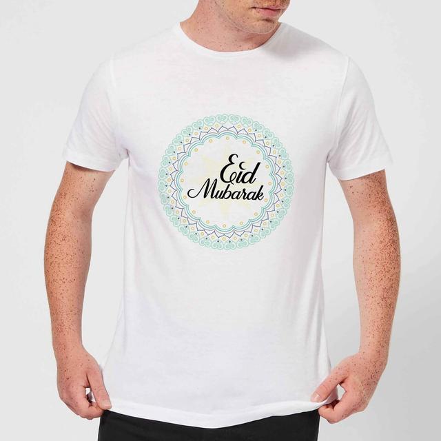 Eid Mubarak Light Tone Mandala Men's T-Shirt - White - M - Weiß on Productcaster.