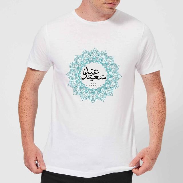 Eid Mubarak Cool Tone Mandala Men's T-Shirt - White - XL - Weiß on Productcaster.