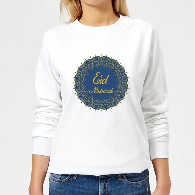 Eid Mubarak Royal Tones Wreath Women's Sweatshirt - White - L - Weiß on Productcaster.