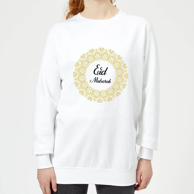 Eid Mubarak Golden Wreath Women's Sweatshirt - White - XL - Weiß on Productcaster.