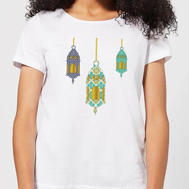 Eid Mubarak Lamps Women's T-Shirt - White - XL - White on Productcaster.