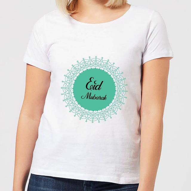 Eid Mubarak Earth Tone Wreath Women's T-Shirt - White - L - Weiß on Productcaster.