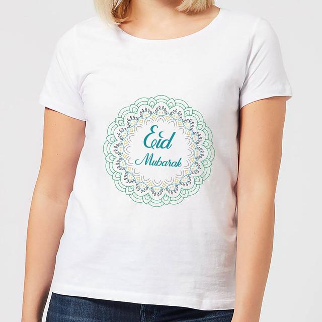 Eid Mubarak Rainbow Mandala Women's T-Shirt - White - XL on Productcaster.