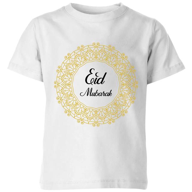 Eid Mubarak Golden Wreath Kids' T-Shirt - White - 5-6 Jahre - Weiß on Productcaster.