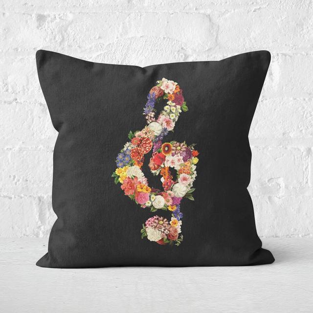 Flower Music Heart Square Cushion - 40x40cm - Soft Touch on Productcaster.