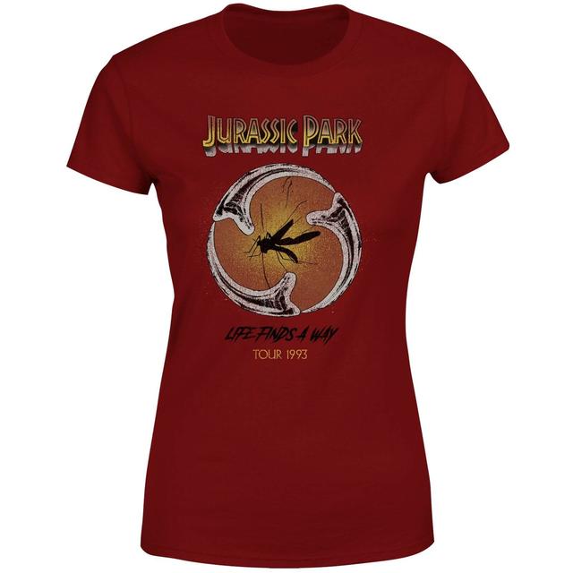 Jurassic Park Life Finds A Way Tour Women's T-Shirt - Burgundy - L on Productcaster.