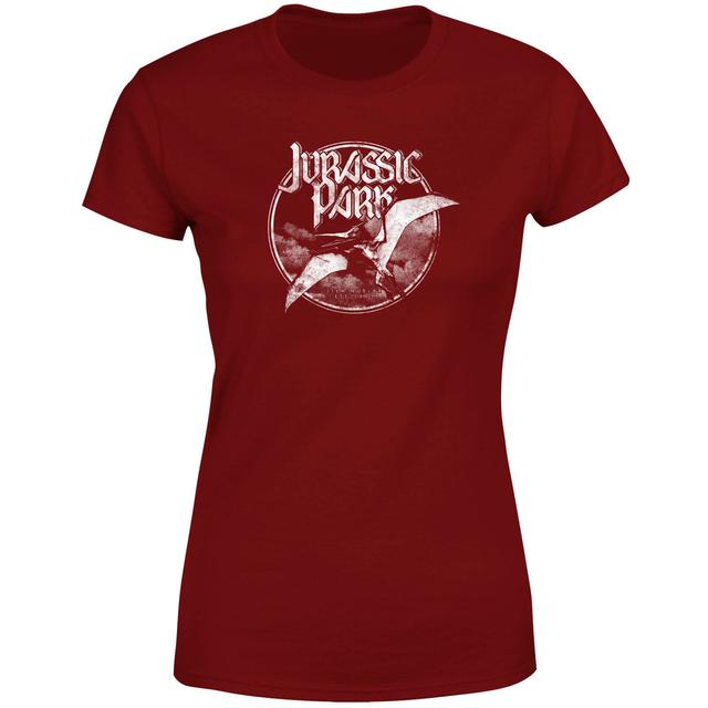 Jurassic Park Flying Threat Women's T-Shirt - Burgunder - L on Productcaster.