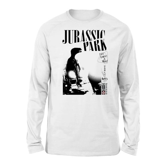 Jurassic Park Isla Nublar Punk Unisex Long Sleeved T-Shirt - White - S on Productcaster.