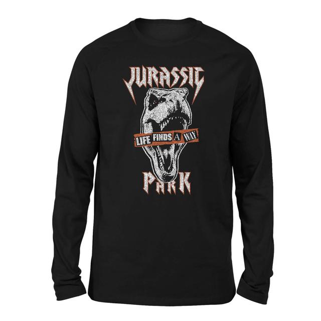 Jurassic Park Rex Punk Unisex Langarm T-Shirt - Schwarz - L on Productcaster.