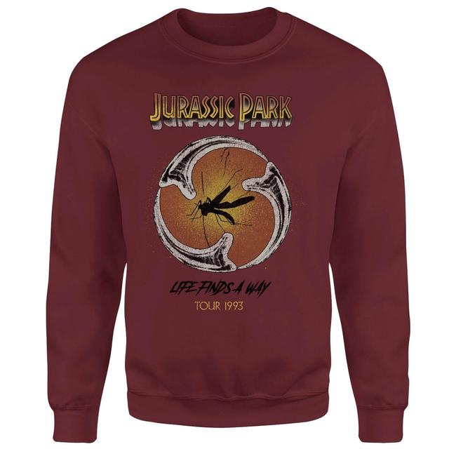 Jurassic Park Life Finds A Way Tour Sweatshirt - Bordeaux - S on Productcaster.