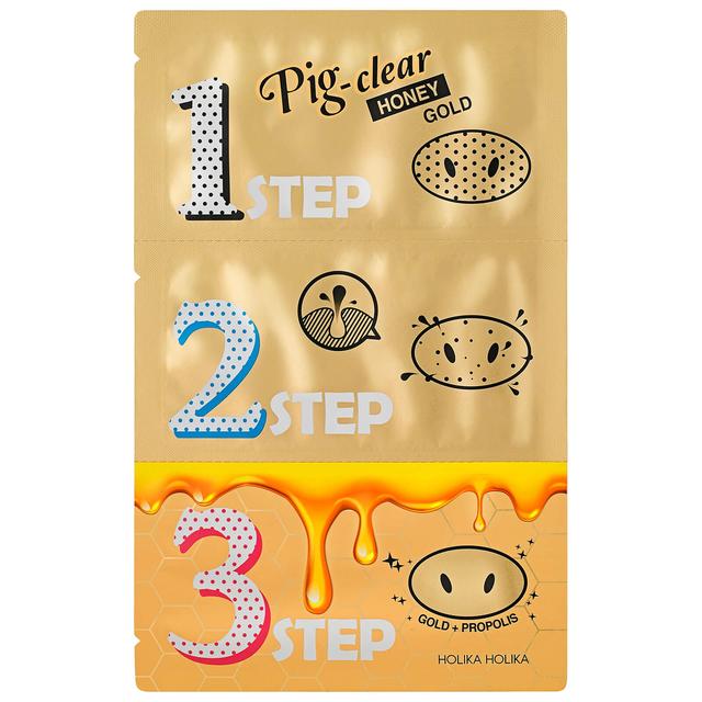 Holika Holika Pig Nose Clear Blackhead 3-Step Kit (Honey Gold) on Productcaster.