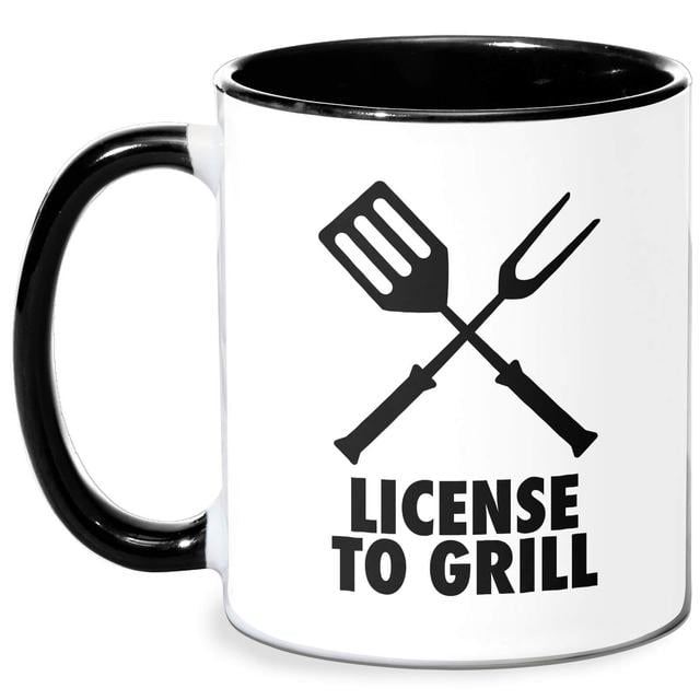 License To Grill Mug - White/Black on Productcaster.