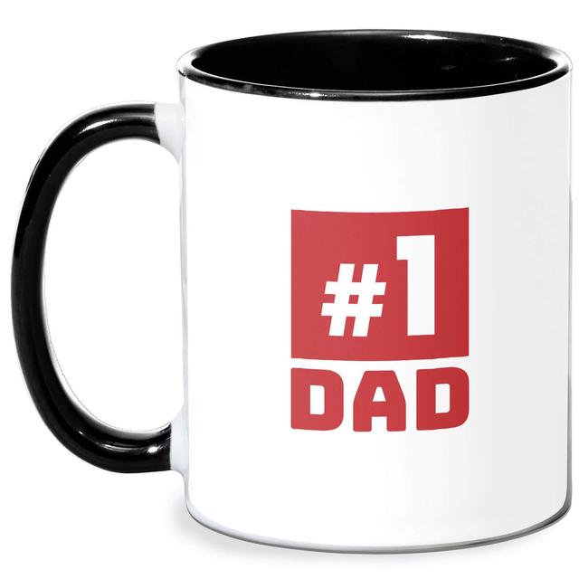 Number 1 Dad Mug - White/Black Schwarz on Productcaster.