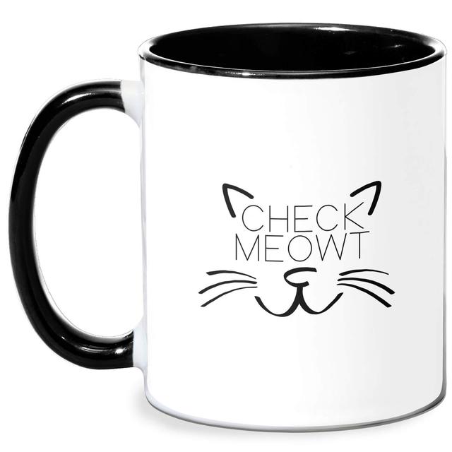 Check Meowt Mug - White/Black Schwarz on Productcaster.