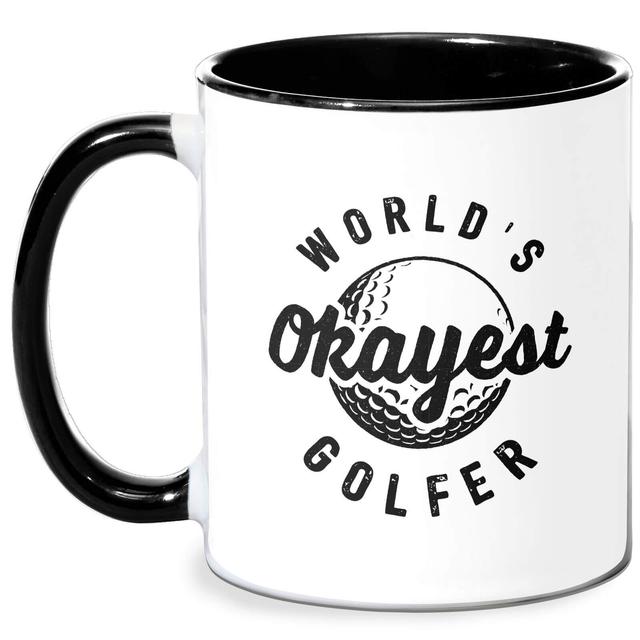 World's Okayest Golfer Mug - White/Black Schwarz on Productcaster.