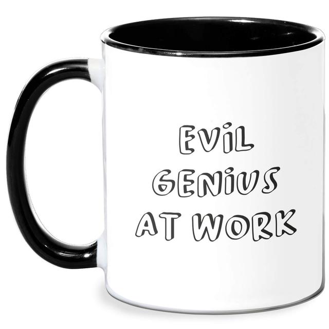 Evil Genius At Work Mug - White/Black on Productcaster.